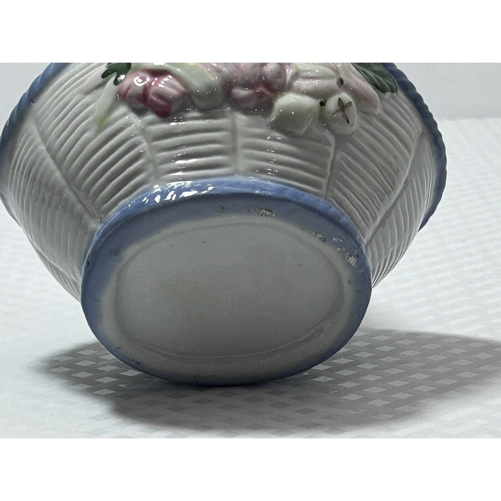 Vintage Small Blue & White Multicolor Fruit Ceramic Basket‎ Candy Dish - Picture 7 of 12